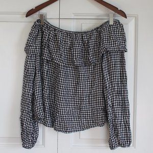 Gingham Off-the-Shoulder Top